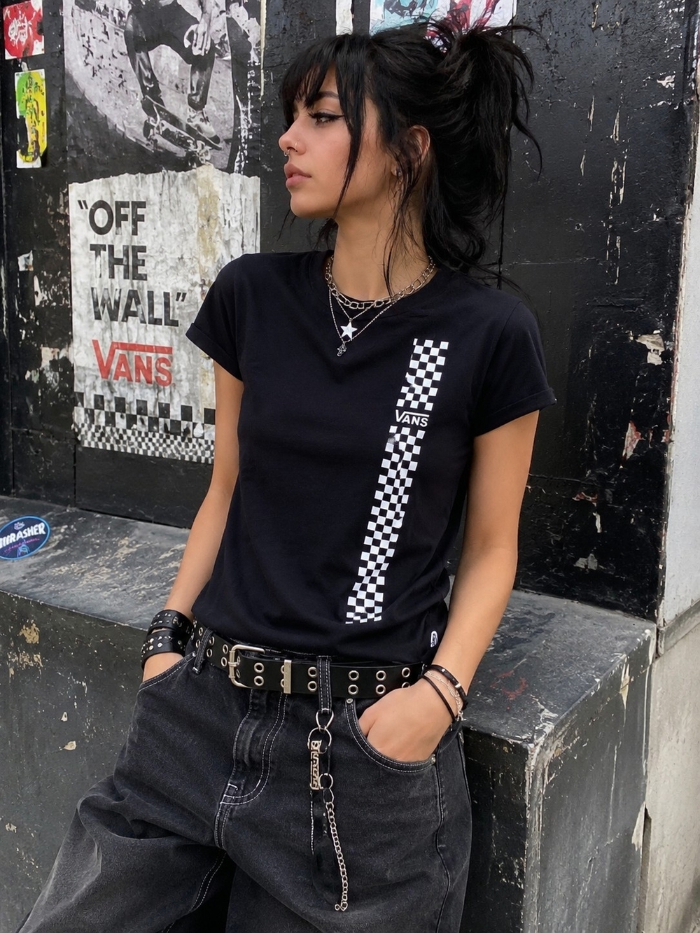 Vans Checkerboard Graphic Tee 🖤🏁 | Y2K Streetwear | XS
